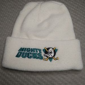 Vintage Mighty Ducks Beanie White Adults